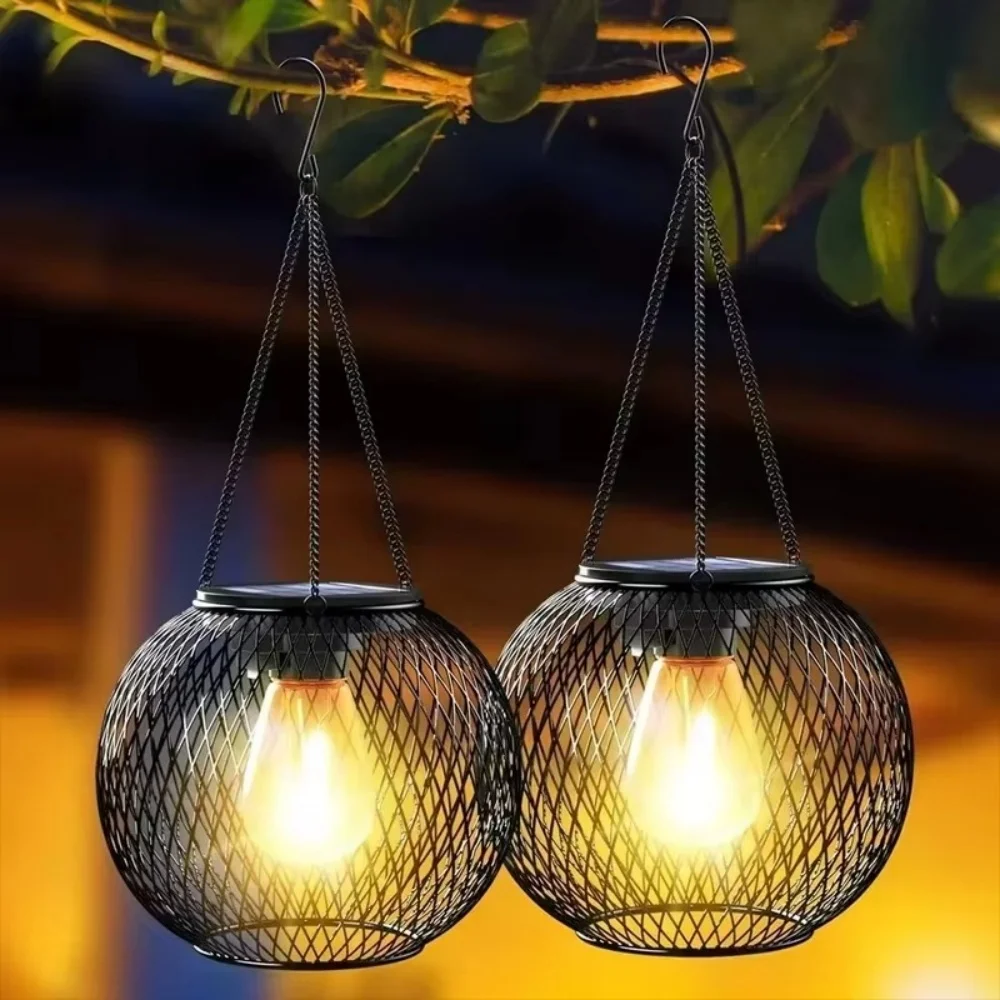 Smart Garden Ornaments - Solar Lantern Iron Art Outdoor Spherical
