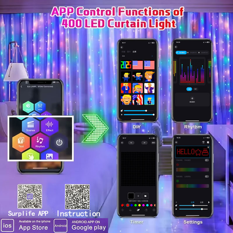 Smart LED Curtain Lights DIY P - Smart Garden Led Lights 评论和价格