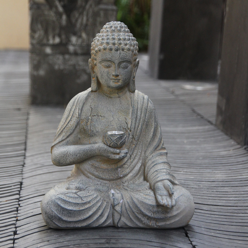 Resin Solar Buddha Statue Scul - Smart Garden Ornaments 评论和价格