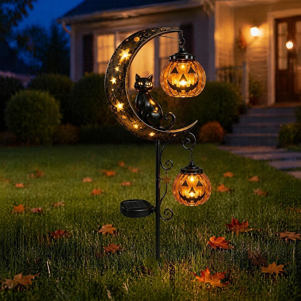 Solar Halloween Black Cat & Pu - Smart Garden Ornaments 评论和价格