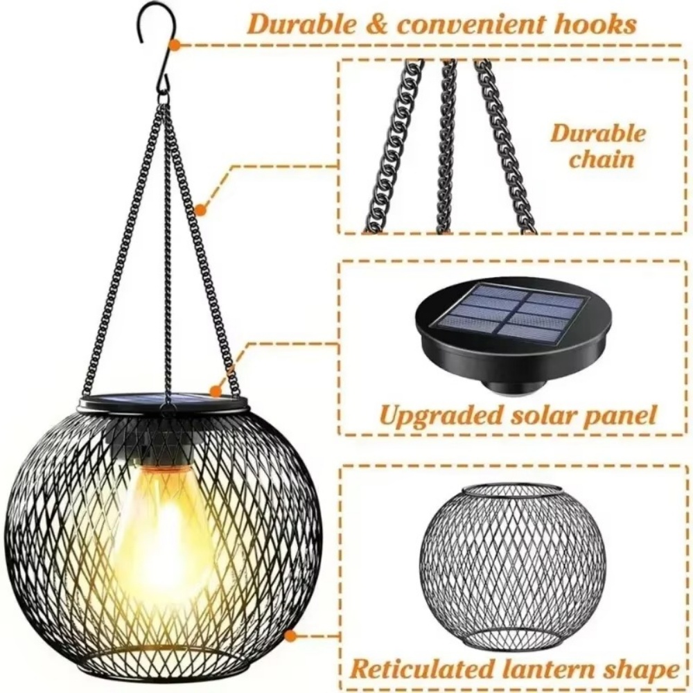 Solar Lantern Iron Art Outdoor - Smart Garden Ornaments 评论和价格
